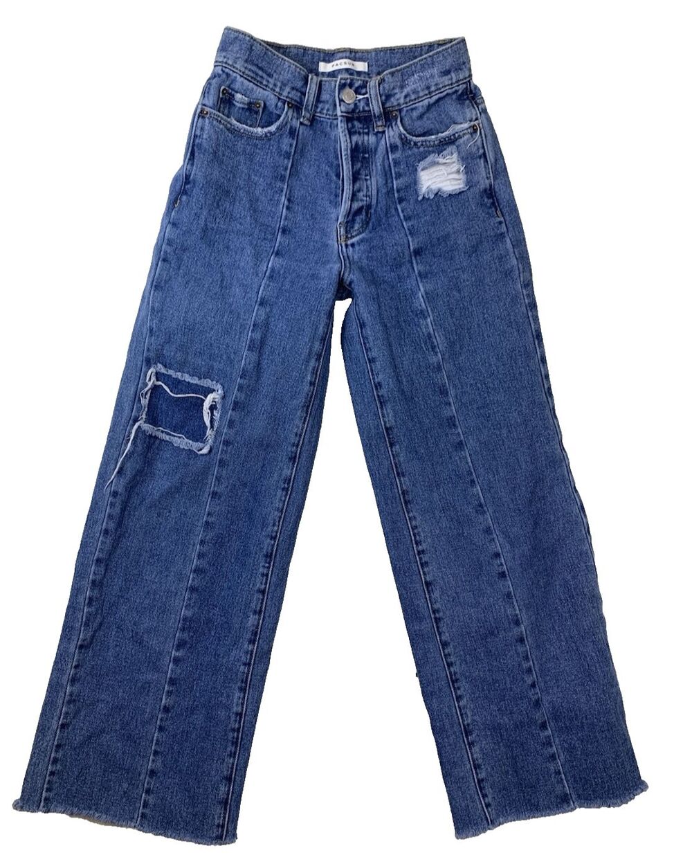 PacSun Women's Size 22 High Rise Baggy Distressed Jean Light Wash Button Fly